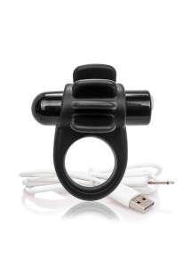Mocny pierścień wibrujący na penisa - The Screaming O Charged Skooch Ring  Czarny