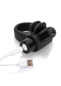 Mocny pierścień wibrujący na penisa - The Screaming O Charged Skooch Ring  Czarny