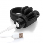 Mocny pierścień wibrujący na penisa - The Screaming O Charged Skooch Ring  Czarny