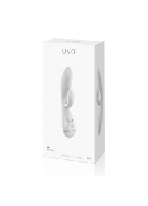 Mocny wibrator ze stymulatorem łechtaczki - Ovo K1 Rabbit Vibrator Biały