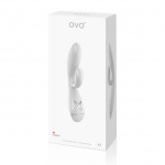 Mocny wibrator ze stymulatorem łechtaczki - Ovo K1 Rabbit Vibrator Biały