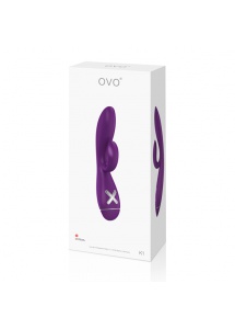 Mocny wibrator ze stymulatorem łechtaczki - Ovo K1 Rabbit Vibrator Fioletowy