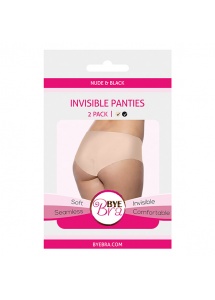 Niewidzialne majtki figi dwupak - Bye Bra Invisible Panties Czarny i Beżowy M