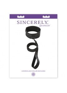 Obroża ze smyczą - Sportsheets Sincerely Locking Lace Collar & Leash  