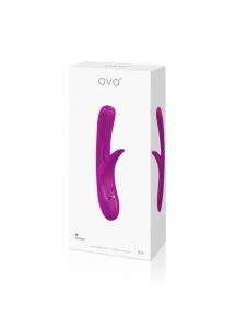 Oryginalnie wyprofilowany wibrator ze stymulatorem - Ovo K4 Rabbit Vibrator  Fioletowy