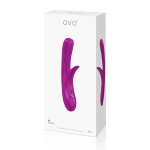 Oryginalnie wyprofilowany wibrator ze stymulatorem - Ovo K4 Rabbit Vibrator  Fioletowy