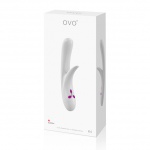 Oryginalnie wyprofilowany wibrator ze stymulatorem - Ovo K4 Rabbit Vibrator  Biały