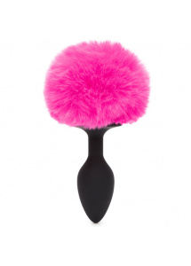 Ozdobny korek analny - Happy Rabbit Butt Plug Black & Pink S