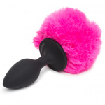 Ozdobny korek analny - Happy Rabbit Butt Plug Black & Pink S