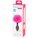Ozdobny korek analny - Happy Rabbit Butt Plug Black & Pink S