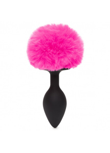 Ozdobny korek analny - Happy Rabbit Butt Plug Black & Pink M