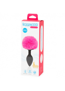 Ozdobny korek analny - Happy Rabbit Butt Plug Black & Pink M