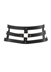 Pas skórzany - Bijoux Indiscrets Maze Wide Belt Czarny