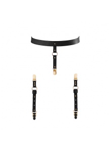 Pasy do pończoch i talii - Bijoux Indiscrets Maze Suspender Belt Czarny