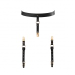 Pasy do pończoch i talii - Bijoux Indiscrets Maze Suspender Belt Czarny