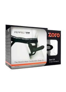 Penis z uprzężą - Perfect Fit Zoro Strap-On 14 cm Strap-On Black  