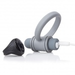 Pierścień erekcyjny do stymulacji krocza, z pilotem - The Screaming O Charged Remote Control Bullet and Ring for Him  Szary