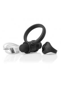 Pierścień erekcyjny do stymulacji krocza, z pilotem - The Screaming O Charged Remote Control Bullet and Ring for Him  Czarny