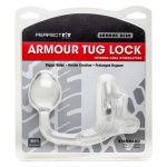 Pierścień erekcyjny z plugiem - Perfect Fit Armour Tug Lock  przezroczysty