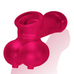 Pierścień na jądra z nakładką do masturbacji - Oxballs Sackjack Wearable Jackoff Sheath Różowy