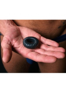 Pierścień na penisa - Perfect Fit Ribbed Ring czarny