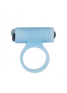 Pierścień na penisa wibrujący - PowerBullet Cosmic Cock Ring with Bullet 9 Function  Niebieski