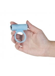 Pierścień na penisa wibrujący - PowerBullet Cosmic Cock Ring with Bullet 9 Function  Niebieski