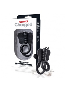 Pierścień wibrujący motylek na penisa - The Screaming O- Charged Monarch Wearable Butterfly Vibe  Czarny