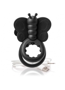 Pierścień wibrujący motylek na penisa - The Screaming O- Charged Monarch Wearable Butterfly Vibe  Czarny