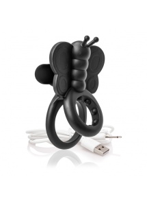 Pierścień wibrujący motylek na penisa - The Screaming O- Charged Monarch Wearable Butterfly Vibe  Czarny