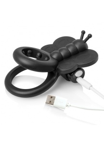 Pierścień wibrujący motylek na penisa - The Screaming O- Charged Monarch Wearable Butterfly Vibe  Czarny