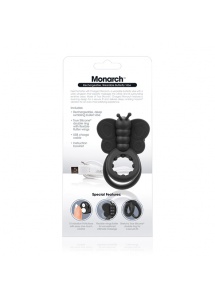 Pierścień wibrujący motylek na penisa - The Screaming O- Charged Monarch Wearable Butterfly Vibe  Czarny