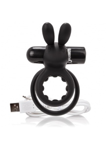 Pierścień wibrujący na członka - The Screaming O Charged Ohare Rabbit Vibe Czarny