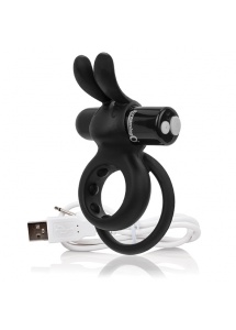 Pierścień wibrujący na członka - The Screaming O Charged Ohare Rabbit Vibe Czarny