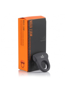 Pierścień  wibrujący na penisa - Maia Toys Rechargeable Vibrating Ring Grey 