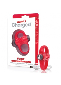 Pierścień wibrujący na penisa - The Screaming O Charged Yoga Vibe Ring  Czerwony