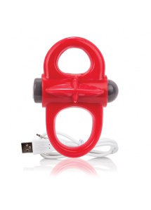 Pierścień wibrujący na penisa - The Screaming O Charged Yoga Vibe Ring  Czerwony