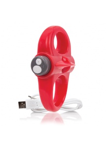 Pierścień wibrujący na penisa - The Screaming O Charged Yoga Vibe Ring  Czerwony