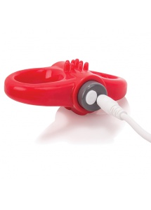 Pierścień wibrujący na penisa - The Screaming O Charged Yoga Vibe Ring  Czerwony