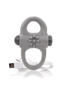 Pierścień wibrujący na penisa - The Screaming O Charged Yoga Vibe Ring  Szary