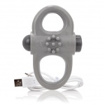 Pierścień wibrujący na penisa - The Screaming O Charged Yoga Vibe Ring  Szary