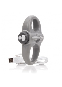 Pierścień wibrujący na penisa - The Screaming O Charged Yoga Vibe Ring  Szary