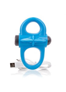 Pierścień wibrujący na penisa - The Screaming O Charged Yoga Vibe Ring  Niebieski