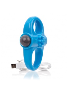 Pierścień wibrujący na penisa - The Screaming O Charged Yoga Vibe Ring  Niebieski
