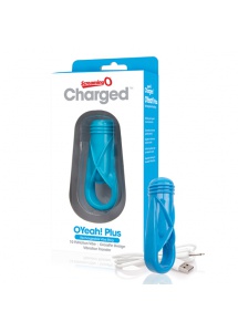 Pierścień wibrujący na penisa - The Screaming O Charged Oyeah Plus Ring  Niebieski