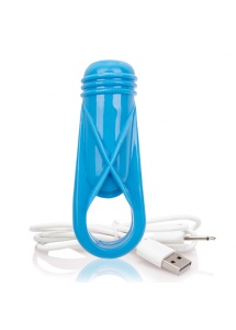 Pierścień wibrujący na penisa - The Screaming O Charged Oyeah Plus Ring  Niebieski