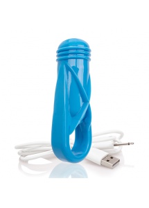 Pierścień wibrujący na penisa - The Screaming O Charged Oyeah Plus Ring  Niebieski