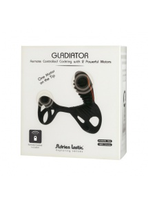 Pierścień zbroja / klatka na penisa sterowany pilotem - Adrien Lastic Gladiator Remote Controlled Cock Ring 