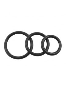 Pierścienie silikonowe - Perfect Fit Silicone 3 Ring Kit Mix Black Zestaw