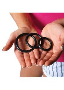 Pierścienie silikonowe - Perfect Fit Silicone 3 Ring Kit Mix Black Zestaw
